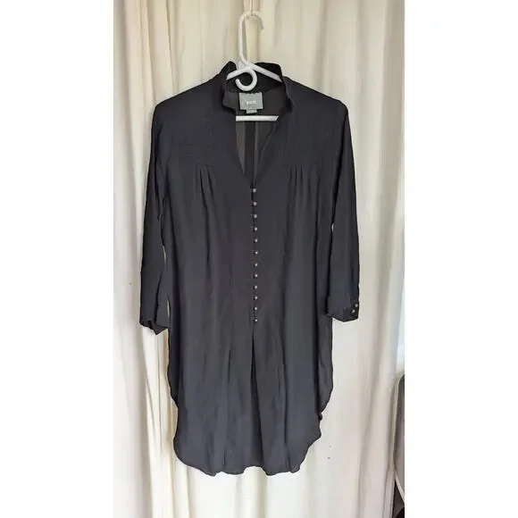 Anthropologie Maeve Ceycan Tunic M Retails $150 Black Flowy Goth Boho - Picture 2 of 11